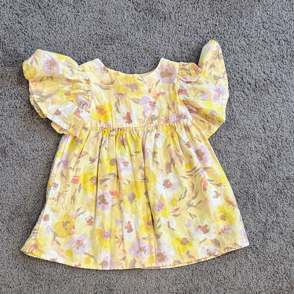Baby Gap Floral Puff Sleeve Dress - Never Worn